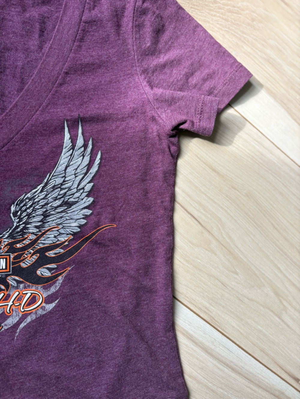 Harley Davidson Orlando Florida Wing Graphic Tee Y2K Biker T Shirt Womens Size S - Picture 4 of 8